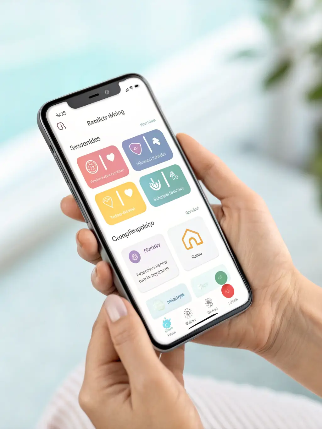 Illustration of two smartphone screens displaying SpotMeApp, with one user initiating a connection request and the other accepting, leading to a chat interface.