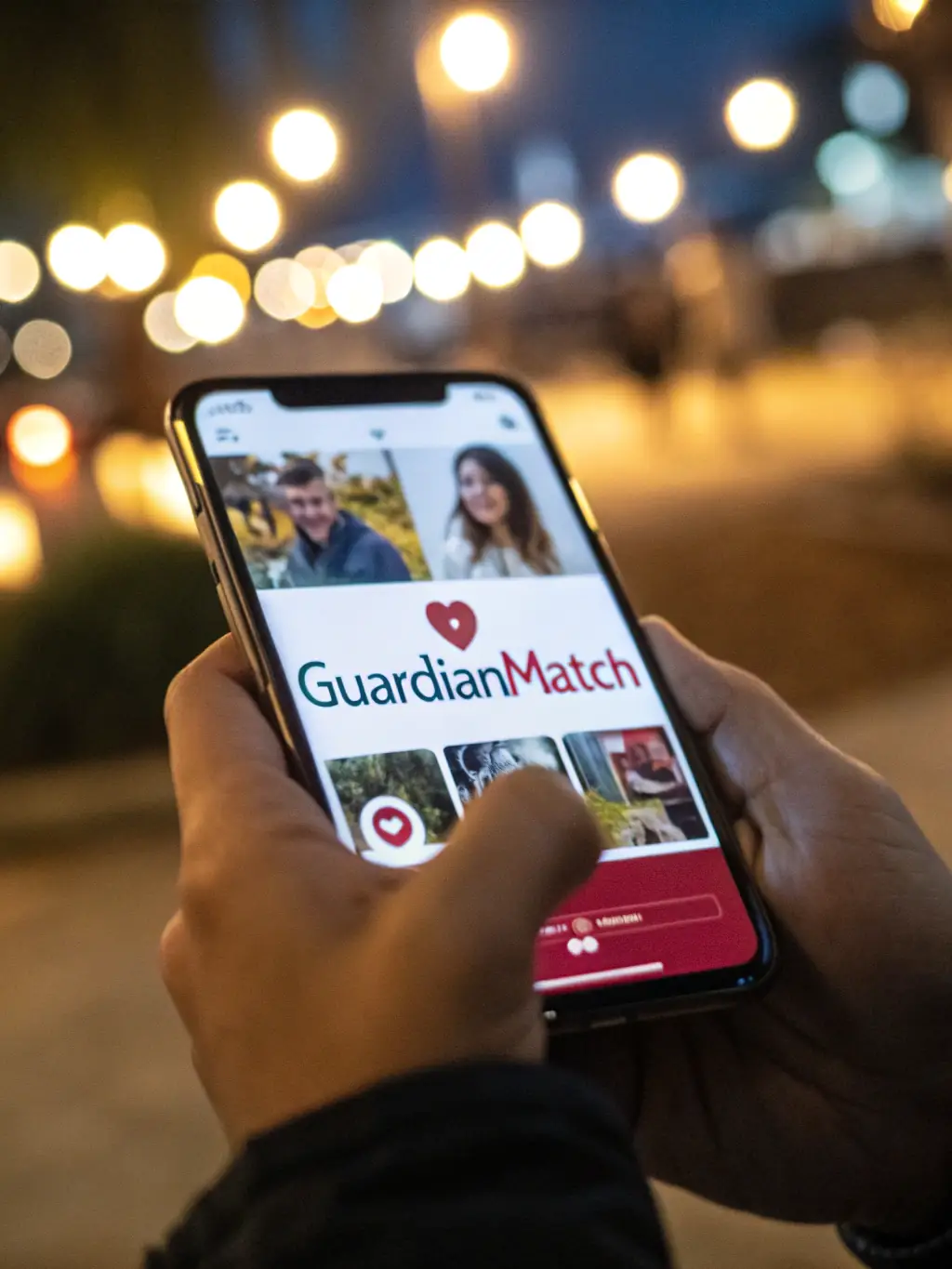 A close-up of the SpotMeApp interface showcasing a feed of nearby users, each represented by their profile photo and a brief bio.