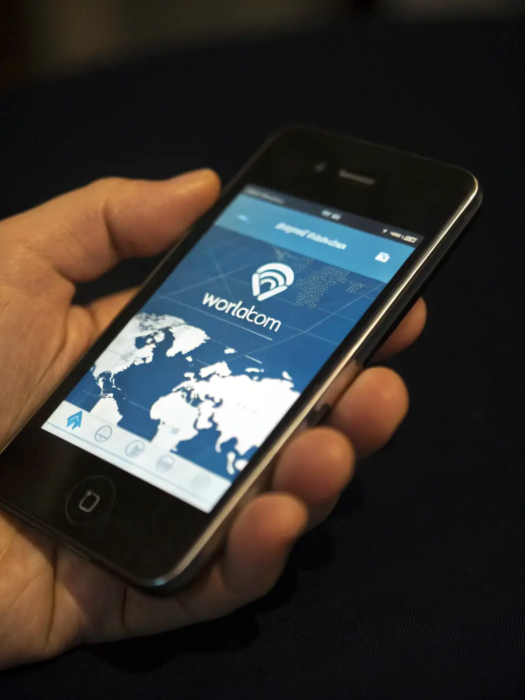 A smartphone screen displaying the SpotMeApp interface with a live geolocation tracking feature enabled, showing the user's location on a map with nearby users indicated by profile icons.